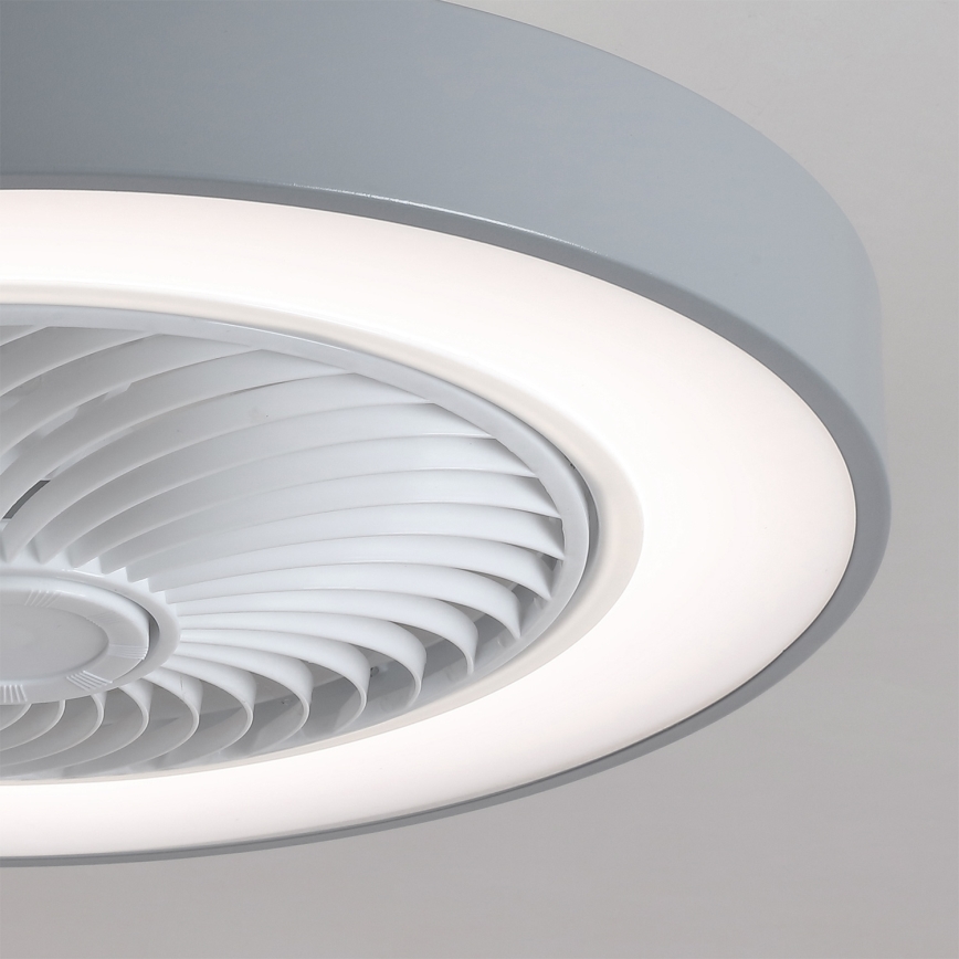Brilagi - Lámpara de techo LED regulable con ventilador LED/38W/230V 3000-6500K diámetro 50 cm gris + mando a distancia