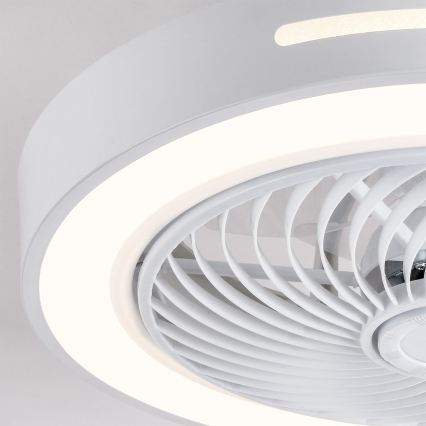 Brilagi - Lámpara de techo LED regulable con ventilador LED/38W/230V 3000-6500K 3000-6500K diámetro 46 cm blanca + mando a distancia