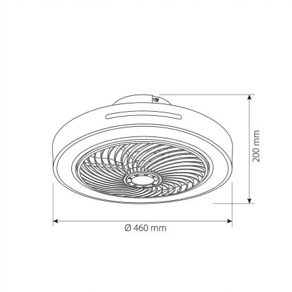 Brilagi - Lámpara de techo LED regulable con ventilador LED/38W/230V 3000-6500K 3000-6500K diámetro 46 cm blanca + mando a distancia