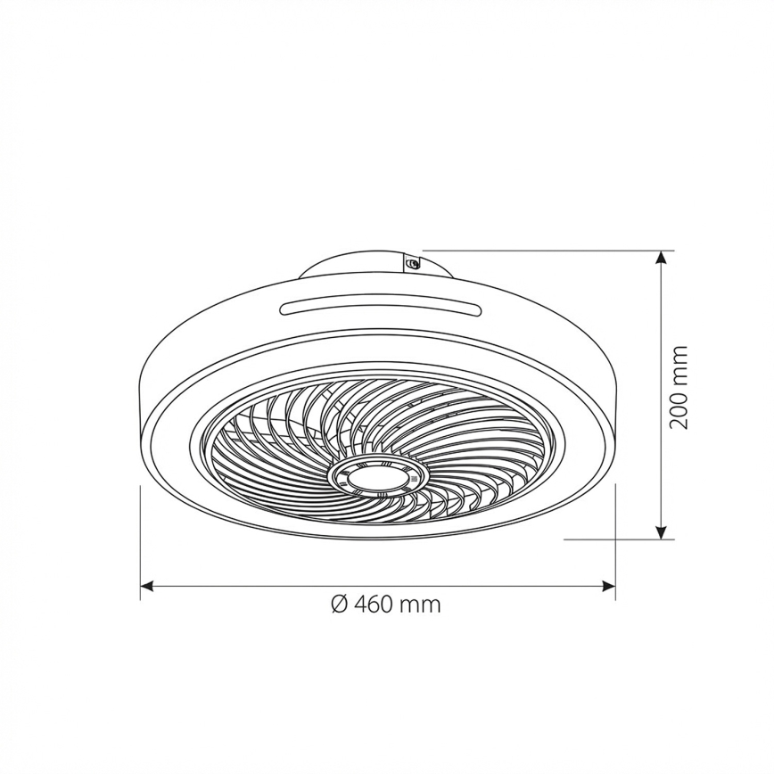 Brilagi - Lámpara de techo LED regulable con ventilador LED/38W/230V 3000-6500K 3000-6500K diámetro 46 cm blanca + mando a distancia