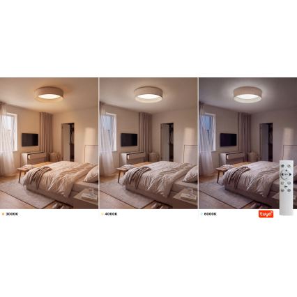 BRILAGI - Luminaria de techo LED regulable VELVET SMARTIX STARS LED/24W/230V 3000–6000K Ø 45 cm beige Wi‑Fi Tuya Beacon + mando a distancia