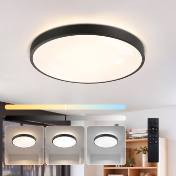 Brilagi - Luminaria LED regulable de techo GLASS POOL DOUBLE LED/60W/230V 3000-6000K 50 cm negra + mando a distancia