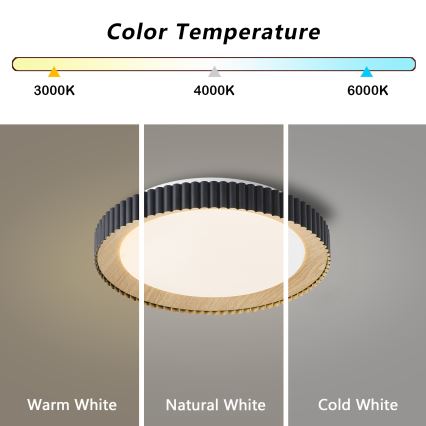 Brilagi - Lámpara de techo LED regulable NEXO LED/48W/230V 3000-6000K negra Ø 43 cm + mando a distancia