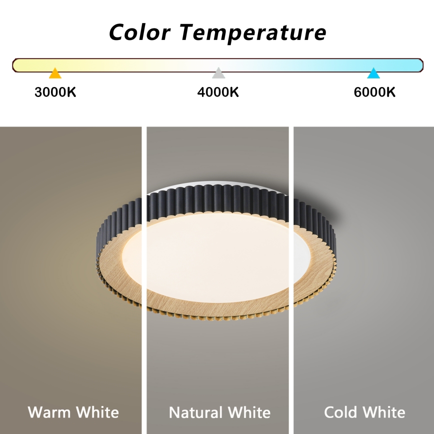 Brilagi - Lámpara de techo LED regulable NEXO LED/48W/230V 3000-6000K negra Ø 43 cm + mando a distancia