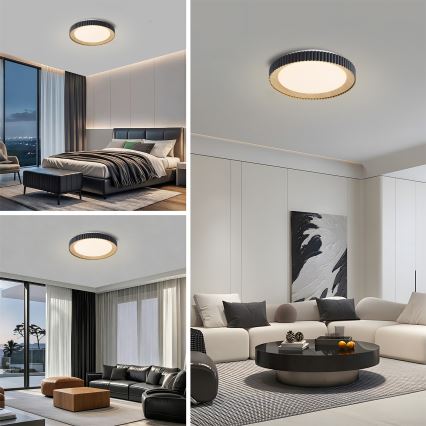 Brilagi - Lámpara de techo LED regulable NEXO LED/48W/230V 3000-6000K negra Ø 43 cm + mando a distancia