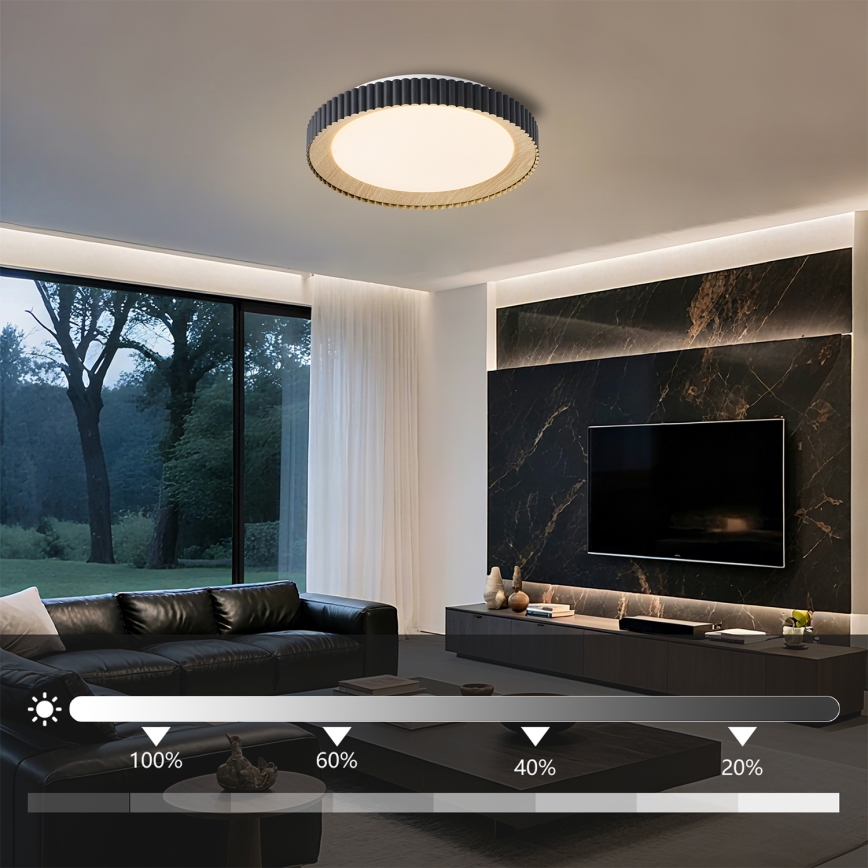 Brilagi - Lámpara de techo LED regulable NEXO LED/48W/230V 3000-6000K negra Ø 43 cm + mando a distancia