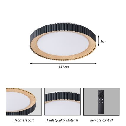 Brilagi - Lámpara de techo LED regulable NEXO LED/48W/230V 3000-6000K negra Ø 43 cm + mando a distancia