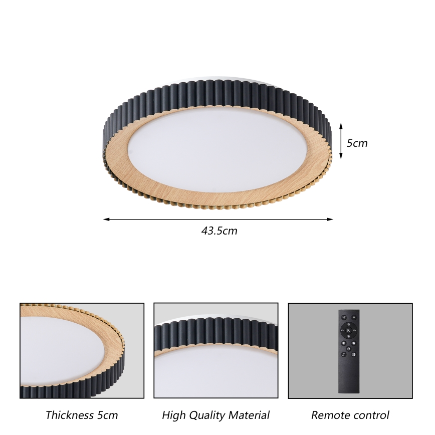 Brilagi - Lámpara de techo LED regulable NEXO LED/48W/230V 3000-6000K negra Ø 43 cm + mando a distancia