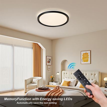 Brilagi - Lámpara de techo LED regulable RIVO LED/72W/230V 3000-6000K negra Ø 50 cm + mando a distancia