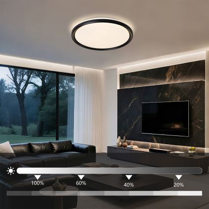Brilagi - Lámpara de techo LED regulable RIVO LED/72W/230V 3000-6000K negra Ø 50 cm + mando a distancia