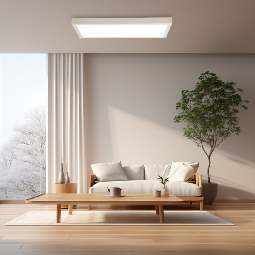 Brilagi - Lámpara de techo para baño LED regulable FRAME SMART LED/30W/230V 30x60 cm 3000-6000K IP44 blanca + mando a distancia