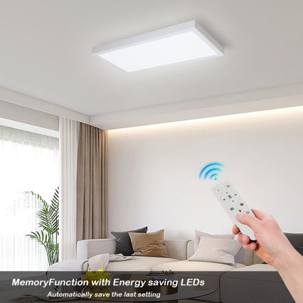 Brilagi - Lámpara de techo para baño LED regulable FRAME SMART LED/30W/230V 30x60 cm 3000-6000K IP44 blanca + mando a distancia