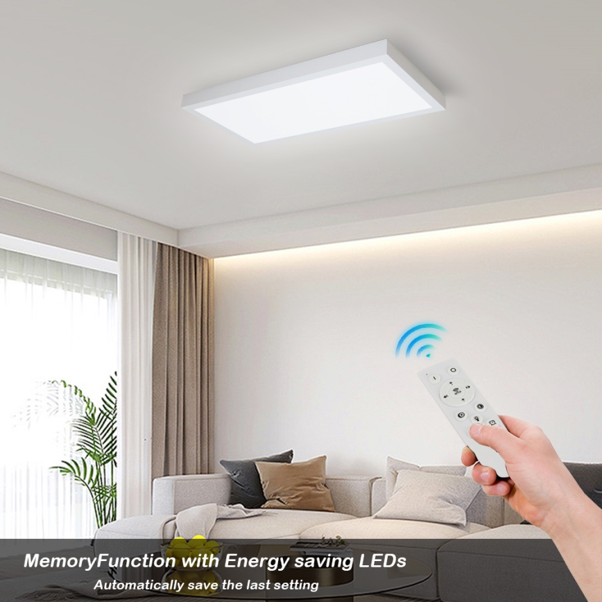 Brilagi - Lámpara de techo para baño LED regulable FRAME SMART LED/30W/230V 30x60 cm 3000-6000K IP44 blanca + mando a distancia