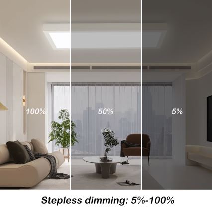 Brilagi - Lámpara de techo para baño LED regulable FRAME SMART LED/30W/230V 30x60 cm 3000-6000K IP44 blanca + mando a distancia