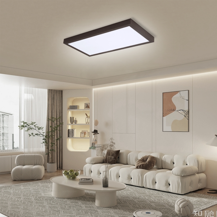 Brilagi - Luminaria de techo LED regulable para baño FRAME SMART LED/30W/230V 30x60 cm 3000-6000K  IP44 negra  + control remoto