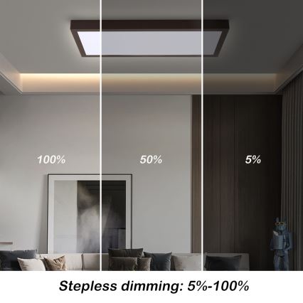Brilagi - Luminaria de techo LED regulable para baño FRAME SMART LED/30W/230V 30x60 cm 3000-6000K  IP44 negra  + control remoto