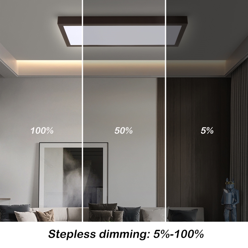 Brilagi - Luminaria de techo LED regulable para baño FRAME SMART LED/30W/230V 30x60 cm 3000-6000K  IP44 negra  + control remoto