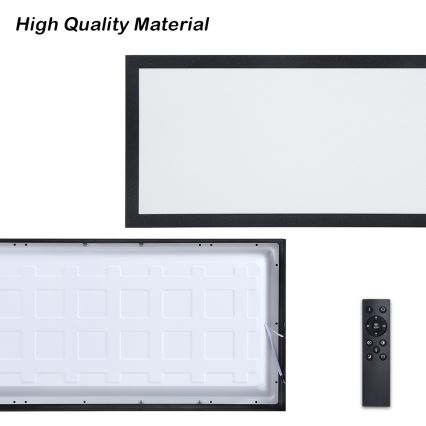 Brilagi - Luminaria de techo LED regulable para baño FRAME SMART LED/30W/230V 30x60 cm 3000-6000K  IP44 negra  + control remoto