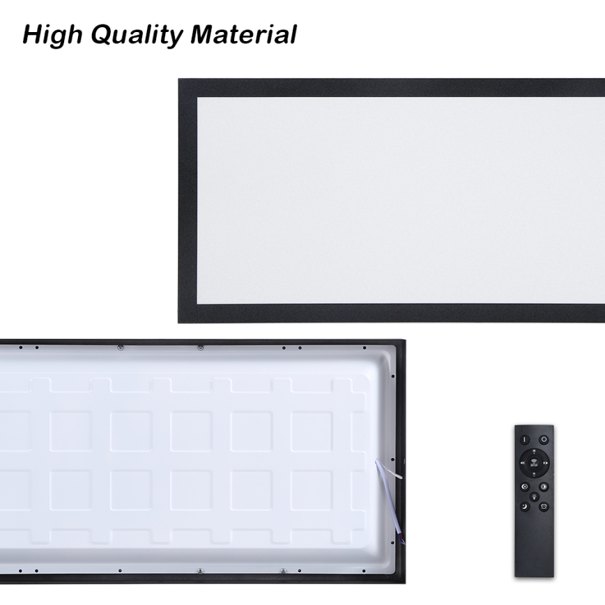 Brilagi - Luminaria de techo LED regulable para baño FRAME SMART LED/30W/230V 30x60 cm 3000-6000K  IP44 negra  + control remoto