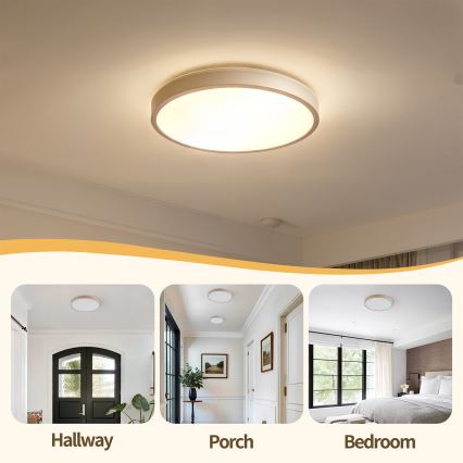 Brilagi - Luminaria de techo LED regulable GLASS POOL DOUBLE LED/48W/230V 3000-6000K 40 cm beige + mando a distancia