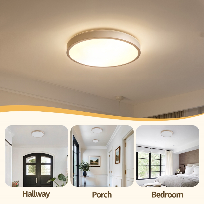 Brilagi - Luminaria de techo LED regulable GLASS POOL DOUBLE LED/48W/230V 3000-6000K 40 cm beige + mando a distancia