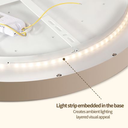 Brilagi - Luminaria de techo LED regulable GLASS POOL DOUBLE LED/48W/230V 3000-6000K 40 cm beige + mando a distancia