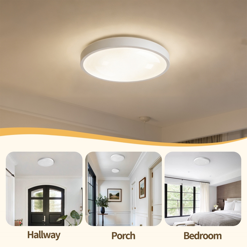 Brilagi - Luminaria de techo LED regulable GLASS POOL DOUBLE LED/48W/230V 3000-6000K 40 cm blanca + mando a distancia