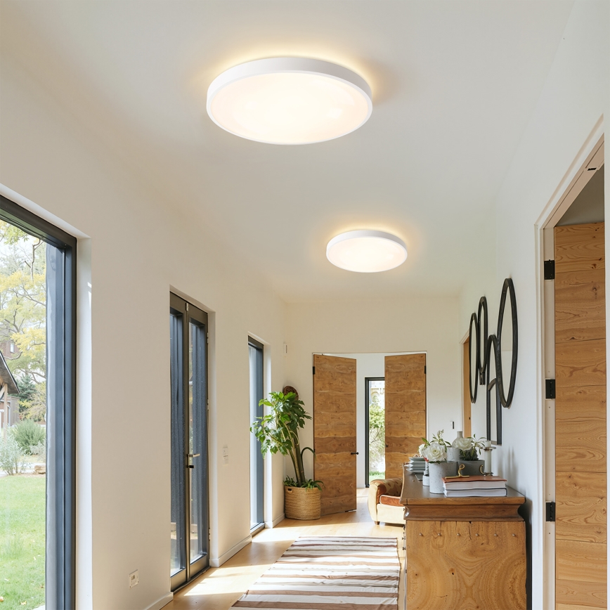 Brilagi - Luminaria de techo LED regulable GLASS POOL DOUBLE LED/48W/230V 3000-6000K 40 cm blanca + mando a distancia