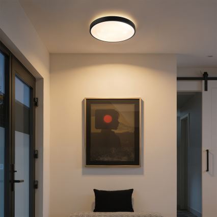 Brilagi - Luminaria de techo LED regulable GLASS POOL DOUBLE LED/48W/230V 3000-6000K 40 cm negra + mando a distancia