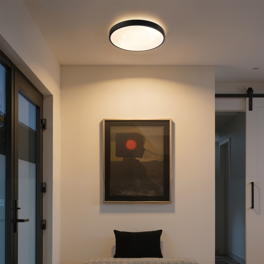 Brilagi - Luminaria de techo LED regulable GLASS POOL DOUBLE LED/48W/230V 3000-6000K 40 cm negra + mando a distancia