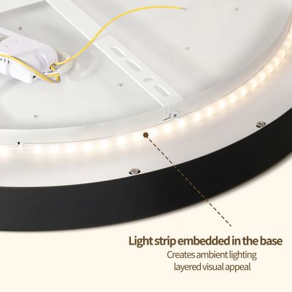 Brilagi - Luminaria de techo LED regulable GLASS POOL DOUBLE LED/48W/230V 3000-6000K 40 cm negra + mando a distancia