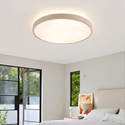 Brilagi - Luminaria de techo LED regulable GLASS POOL DOUBLE LED/60W/230V 3000-6000K 50 cm beige + control remoto