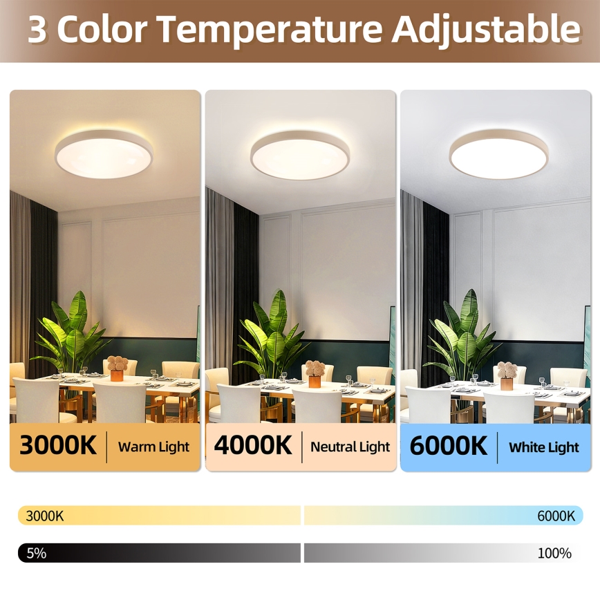 Brilagi - Luminaria de techo LED regulable GLASS POOL DOUBLE LED/60W/230V 3000-6000K 50 cm beige + control remoto
