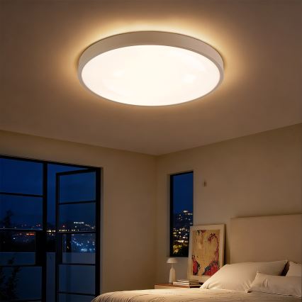 Brilagi - Luminaria de techo LED regulable GLASS POOL DOUBLE LED/60W/230V 3000-6000K 50 cm beige + control remoto