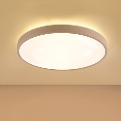 Brilagi - Luminaria de techo LED regulable GLASS POOL DOUBLE LED/60W/230V 3000-6000K 50 cm beige + control remoto