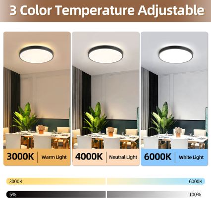 Brilagi - Luminaria LED regulable de techo GLASS POOL DOUBLE LED/60W/230V 3000-6000K 50 cm negra + mando a distancia