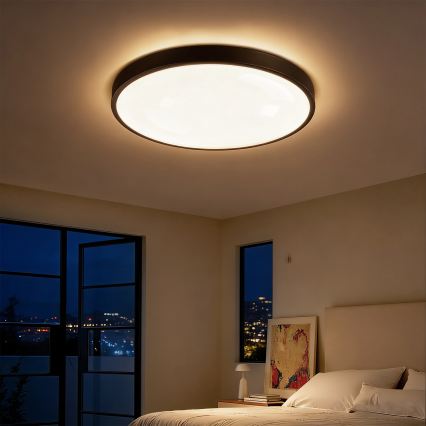 Brilagi - Luminaria LED regulable de techo GLASS POOL DOUBLE LED/60W/230V 3000-6000K 50 cm negra + mando a distancia