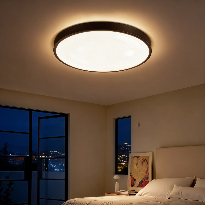 Brilagi - Luminaria LED regulable de techo GLASS POOL DOUBLE LED/60W/230V 3000-6000K 50 cm negra + mando a distancia