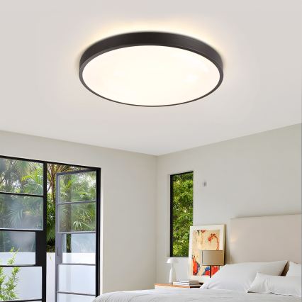 Brilagi - Luminaria LED regulable de techo GLASS POOL DOUBLE LED/60W/230V 3000-6000K 50 cm negra + mando a distancia