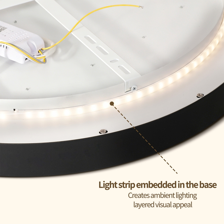 Brilagi - Luminaria LED regulable de techo GLASS POOL DOUBLE LED/60W/230V 3000-6000K 50 cm negra + mando a distancia