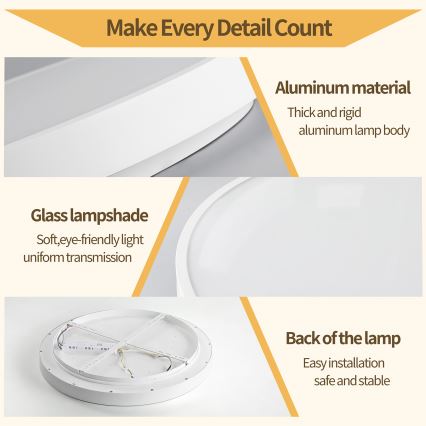 Brilagi - Lámpara de techo LED regulable GLASS POOL DOUBLE LED/80W/230V 3000-6000K 60 cm blanco + mando a distancia