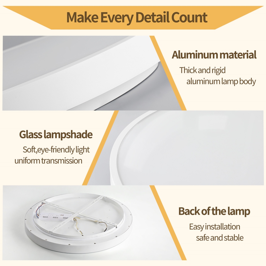 Brilagi - Lámpara de techo LED regulable GLASS POOL DOUBLE LED/80W/230V 3000-6000K 60 cm blanco + mando a distancia