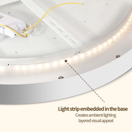 Brilagi - Lámpara de techo LED regulable GLASS POOL DOUBLE LED/80W/230V 3000-6000K 60 cm blanco + mando a distancia