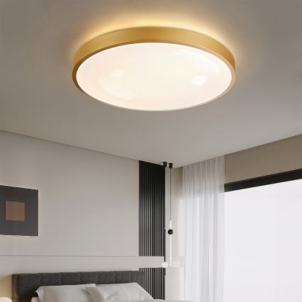 Brilagi - Luminaria de techo LED regulable GLASS POOL DOUBLE LED/80W/230V 3000-6000K 60 cm dorada + mando a distancia