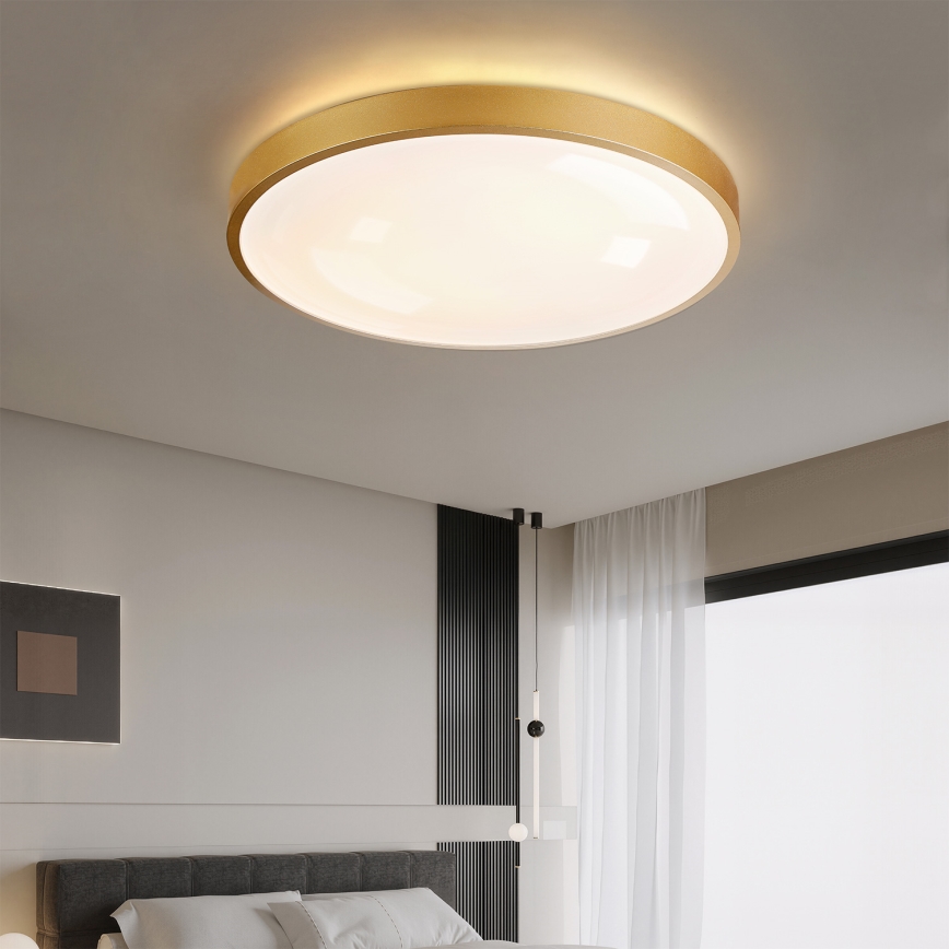 Brilagi - Luminaria de techo LED regulable GLASS POOL DOUBLE LED/80W/230V 3000-6000K 60 cm dorada + mando a distancia
