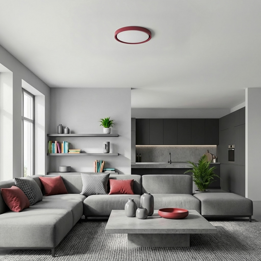 Brilagi - Lámpara de techo LED regulable MATTEO LED/48W/230V 3000-6500K Ø 41 cm roja + mando a distancia