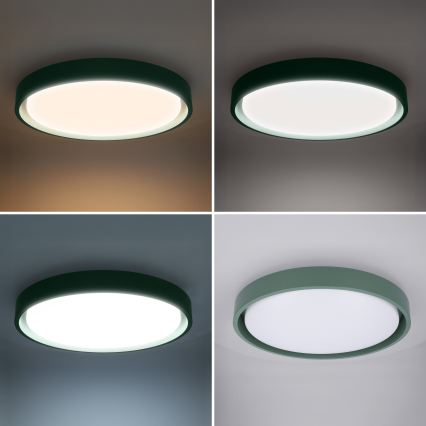Brilagi - Luminaria de techo LED regulable MATTEO LED/48W/230V 3000-6500K Ø 41 cm verde + mando a distancia