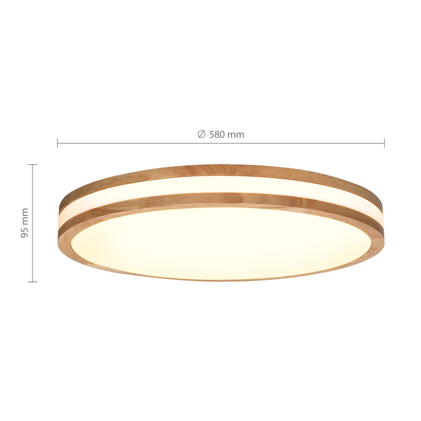 Brilagi - Lámpara de techo LED regulable MOLINA LED/60W/230V 3000-6500K roble diámetro 58 cm + mando a distancia