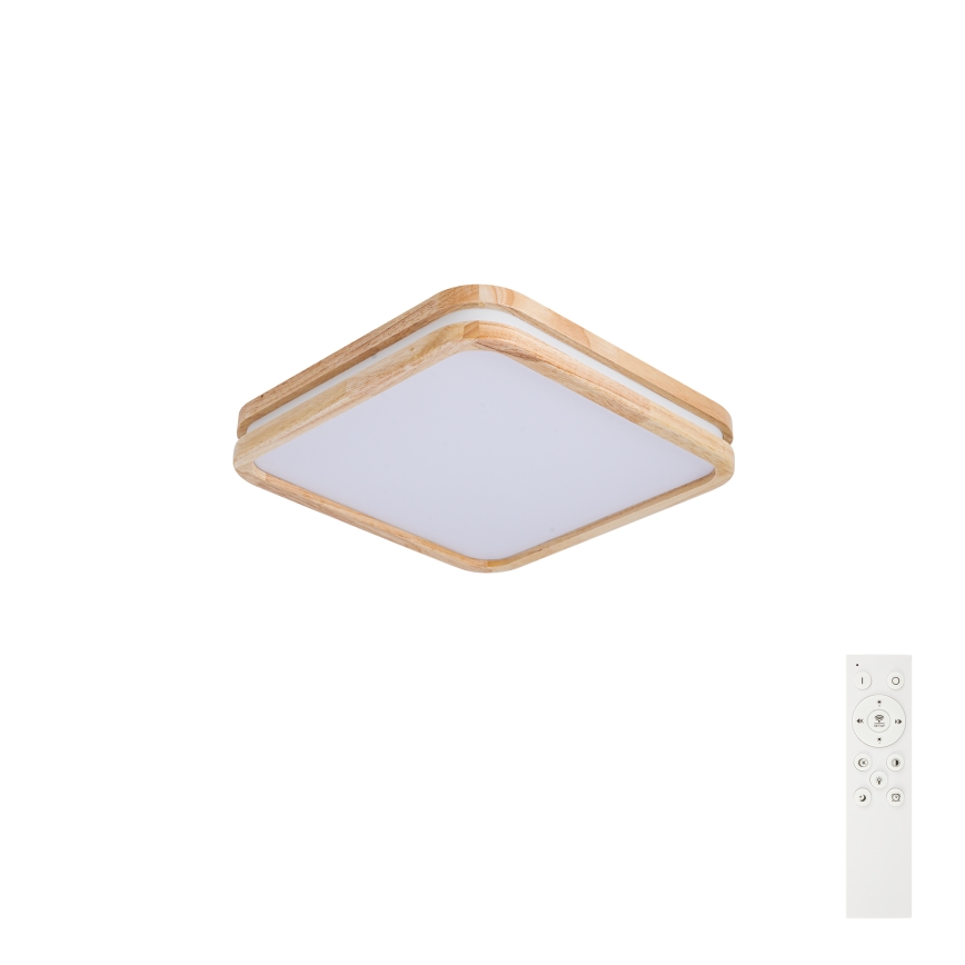 BRILAGI - Plafón LED regulable MOLINA SQUARE LED/48W/230V 3000-6000K roble 40x40 cm + mando a distancia