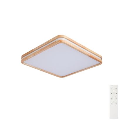 BRILAGI - Plafón de techo LED regulable MOLINA SQUARE LED/80W/230V 3000-6000K roble 60x60 cm + mando a distancia